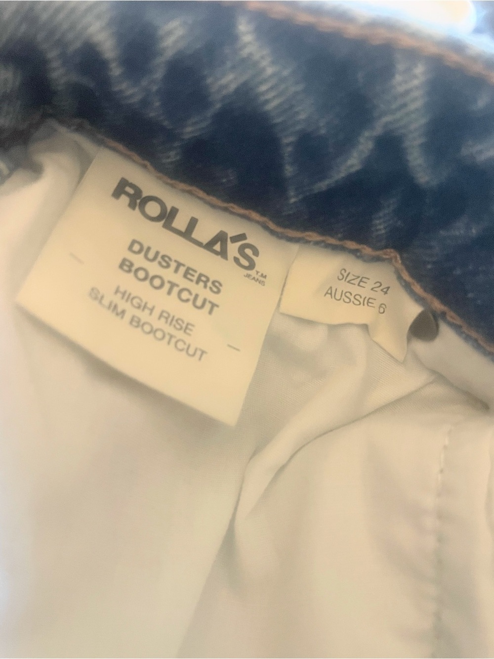 Rolla’s Dusters High Rise Slim Bootcut Jeans Size 24 - Picture 8 of 8